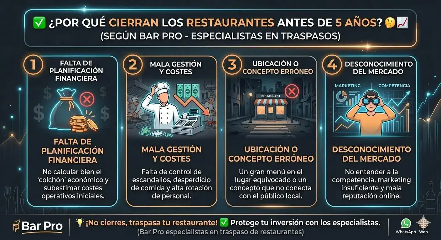 Por qué el 80 % de los restaurantes cierra antes de los 5 años